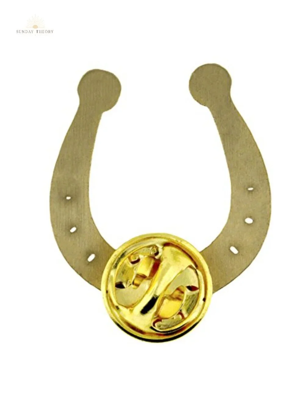 Antique Gold Plated Horseshoe Lapel Pin Western Cowboy Hat Boot Cow Skull